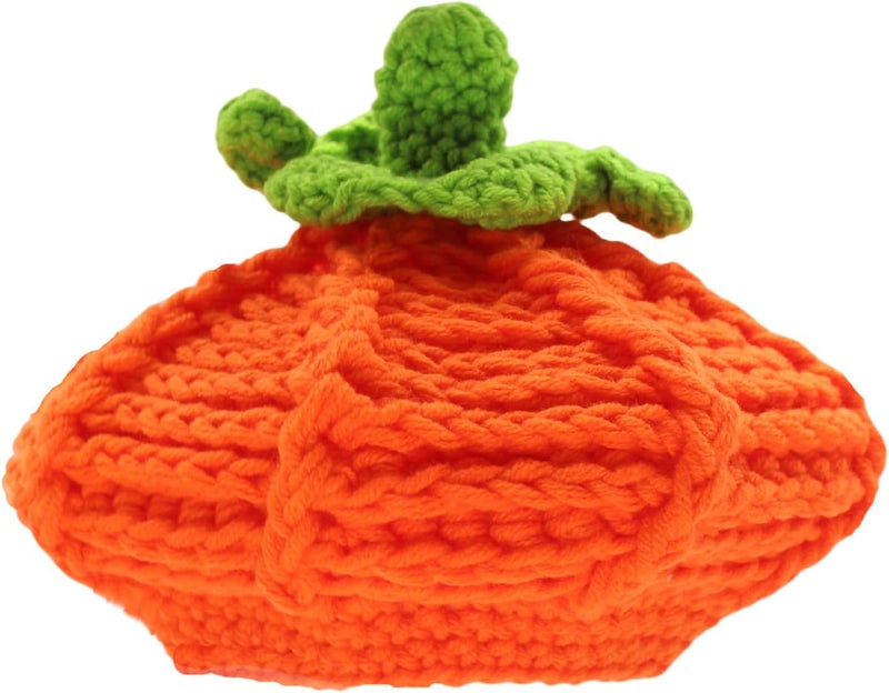 YGbridge Pumpkin Baby Hat Soft Baby Beanie Warm Boy Pumpkin Costume Toddlers Crochet Hats for Autumn, Halloween, Thanksgiving, Pumpkins Photo Shot Orange - Image 1